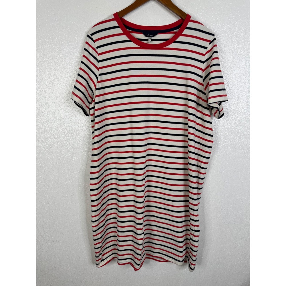 Joules Liberty Striped T-Shirt Dress Red Navy White Cotton US 12 212800